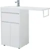 Aquanet 239211 Тумба c раковиной Токио 120 L напольная 1 ящик 2 фасада цвет белый глянец (239211)
