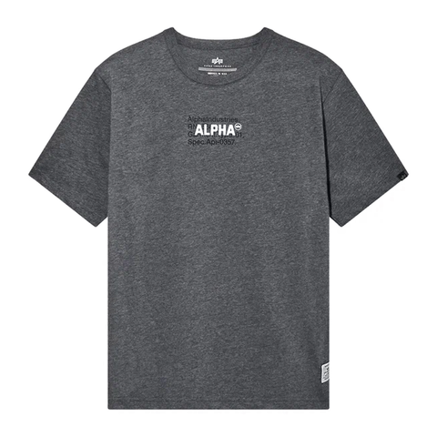 Футболка Alpha Industries Alpha Code Graphic Tee Dark Charcoal Heather (Темно-серый)