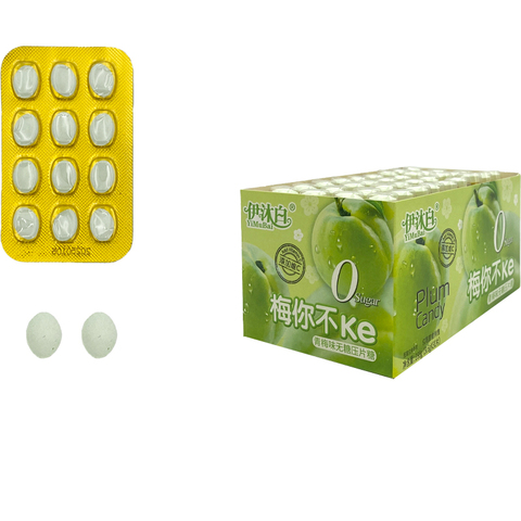 Конфеты сосательные таблетка со вкусом сливы Yimubai 1кор*24бл*30шт,9,6г