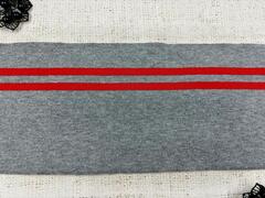 Подвязы трикотажные, ш. 12,5 см, L 123 см, серый с красным