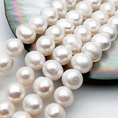 Жемчуг бусины, размер около 7,5-8,5 мм, цена за отрезок 17 см (1/2 нити)