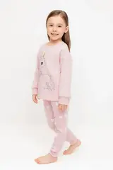 пижама  для девочки  К 1567/розовый жемчуг,сердечки