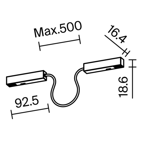 Комплектующие для систем освещения с токоведущими элементами Maytoni Accessories for tracks exility TRA034CPC-42B-50