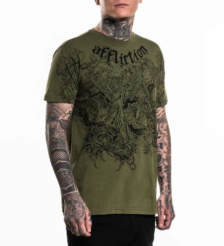Affliction | Футболка мужская Angels Tee ML GREEN A27237 справа