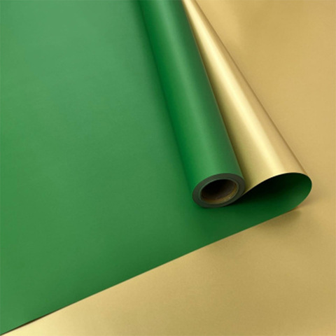 Полисилк, Металл, Зеленый/Золото, 100 см* 20 м