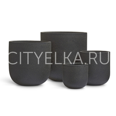Кашпо TREEZ ERGO - Hard Rock - Цилиндрическая Чаша - Чёрный песок