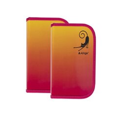 
          Пенал 1 отделение 1 откидная планка Alingar, лам. картон, молния, 200 х 130 х 20 мм, "Грация", оранжевый (черная кошечка)