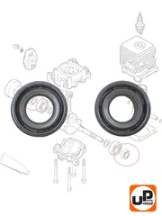 Сальник коленвала UNITED PARTS 12x22x7 для FS38/55, набор 2 шт. (90-0760)
