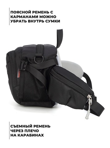 Картинка сумка поясная Ai One 6418 Black - 4