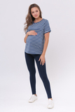Футболка для беременных и кормящих 18072 индиго полоска