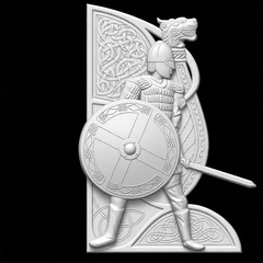 Силиконовый молд № 1102 Воин Большой правый