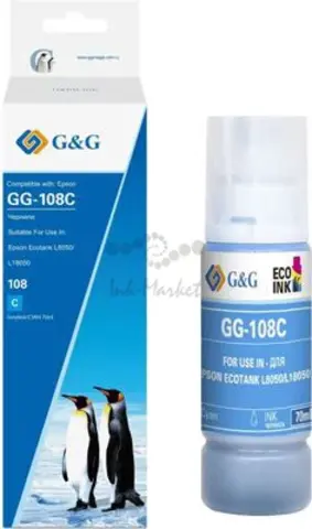 Чернила G&G GG-108C C13T09C24A голубой 70 мл для Epson Ecotank L8050/L18050