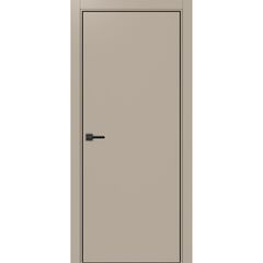 Купить Межкомнатная дверь экошпон Неаполь 201 мокко кромка алюминиевая чёрная