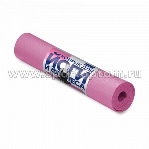 Коврик для йоги и фитнеса INDIGO PVC 173*61*0,6 см Цикламеновый