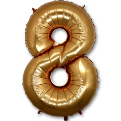 Шар Г 40''/102 см, Цифра Золото (Gold) 