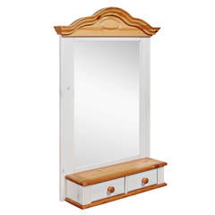 Зеркало Синди (белый воск/антик)