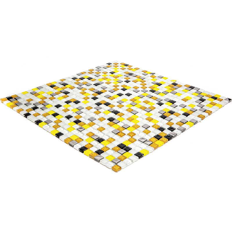 VHL-04 Roma Стеклянная мозаичная плитка чип 10 мм Vidromar Holidays оранжевый желтый светлый квадрат