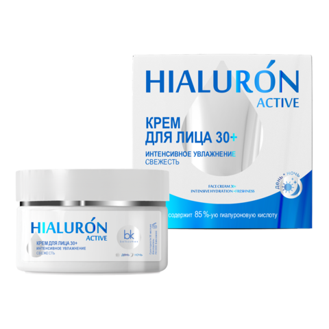 BelKosmex Hialuron Active Крем для лица 30+ интенсивное увлажнение свежесть 48г