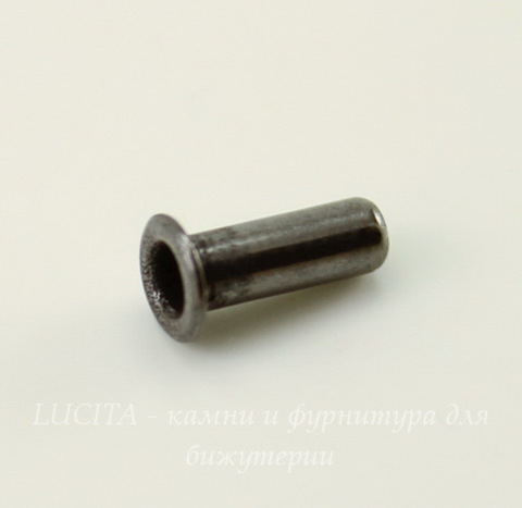 Заклепка с отверстием TierraCast 7х2,2 мм (цвет-черный никель), 5 штук