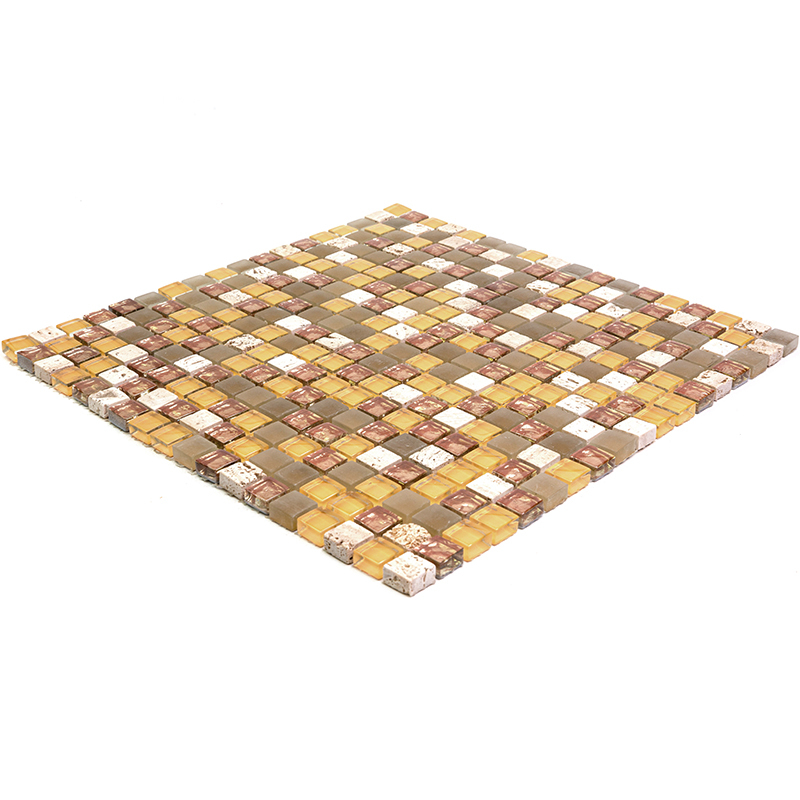 PST-157 Мозаика из стекло мрамор Natural Pastel коричневый квадрат