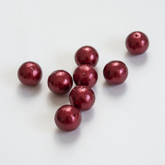 Хлопковый жемчуг, оттенок "Red", шар 16мм, сквозное отверстие