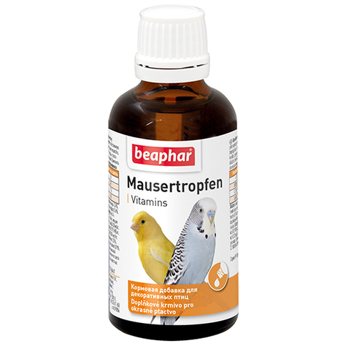 Beaphar Mauser-Tropfen витамины для птиц при недостатке витаминов и в период линьки 50мл