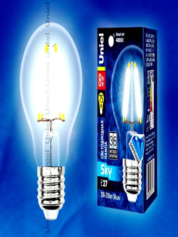 Uniel Лампа LED-A60-8W/NW/E27/CL Sky !