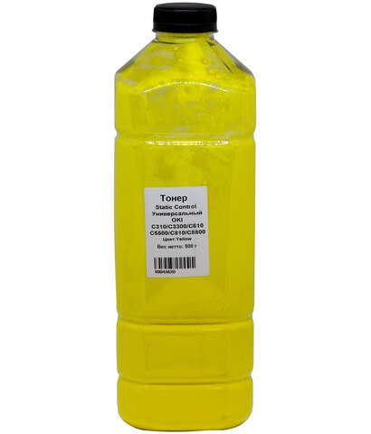 Тонер Static Control Универсальный для Oki С310/С3300/C610/С5500/С810/С8800, Y, 500 г, канистра