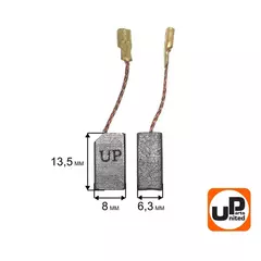 Щетка графитовая UNITED PARTS для DeWALT (N489912/1003859-00)  6,3х8х13,5мм (90-1279) 10 штук