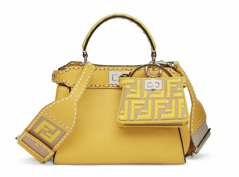 Сумка Fendi Peekaboo Iconic Mini желтый