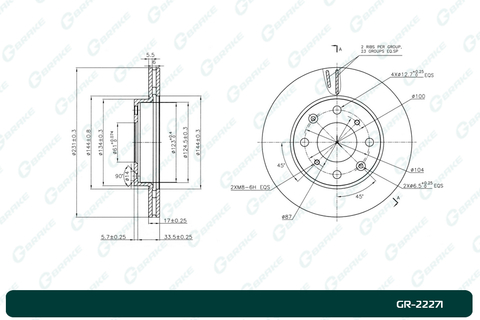 Диск тормозной G-brake  GR-22271