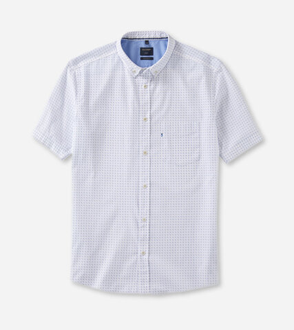 OLYMP Casual Regular FIT Рубашка хлопковая с узором в расслабленном стиле