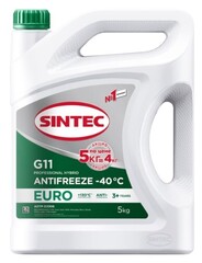 Антифриз Sintec Euro зеленый G11 (-40) 5 кг Акция 5 кг по цене 4 кг