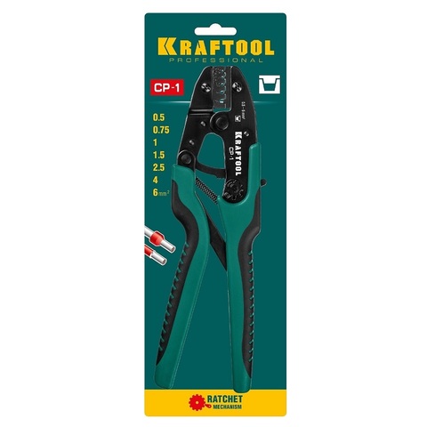 KRAFTOOL CP-1 0.5-6мм2 для втулочных наконечников, Пресс-клещи (45461-1)