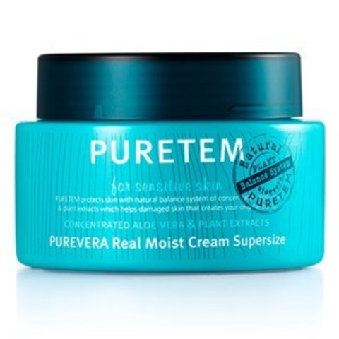 Welcos Puretem Крем для лица и шеи с экстрактом алоэ вера Puretem Purevera Real Moist Cream Super Size