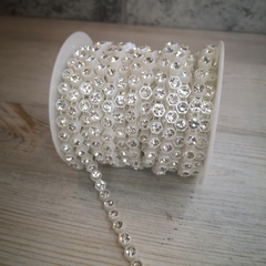 Полубусины на леске со стразами 