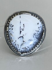 Агат 84 (кольцо из серебра )
