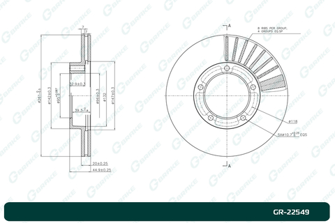 Диск тормозной G-brake  GR-22549