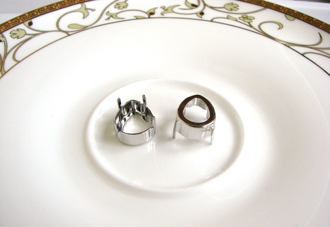 Оправа для Капли 18*13 с родиевым покрытием