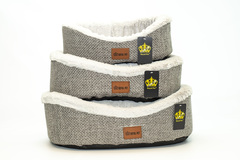 Royal pet лежанка-овал меховой рогожка премиум серая № 2