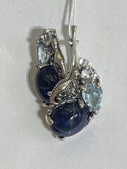 Море (серьги из серебра)
