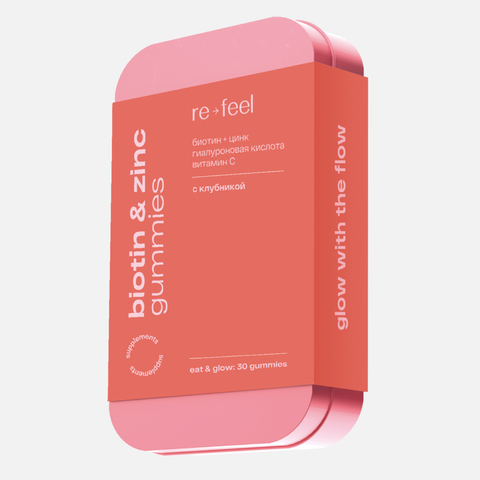 RE-FEEL BIOTIN & ZINC GUMMIES Биотин: комплекс для здоровья волос, ногтей и кожи (мармелад 30)