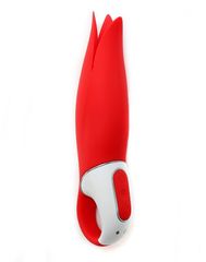 Красный вибратор Satisfyer Vibes Power Flower с лепестками - 18,8 см. - 