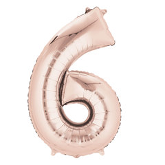 Шар цифра 6 RoseGold