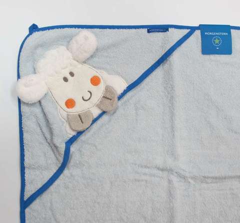 Полотенце детское с уголком 100х100 Morgenstern Tiere Schaf Kl Blau