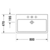 Duravit Vero Раковина  для мебели, без перелива, с 3 отврстиями под смес., 800x470мм, Цвет: Белый 454800044