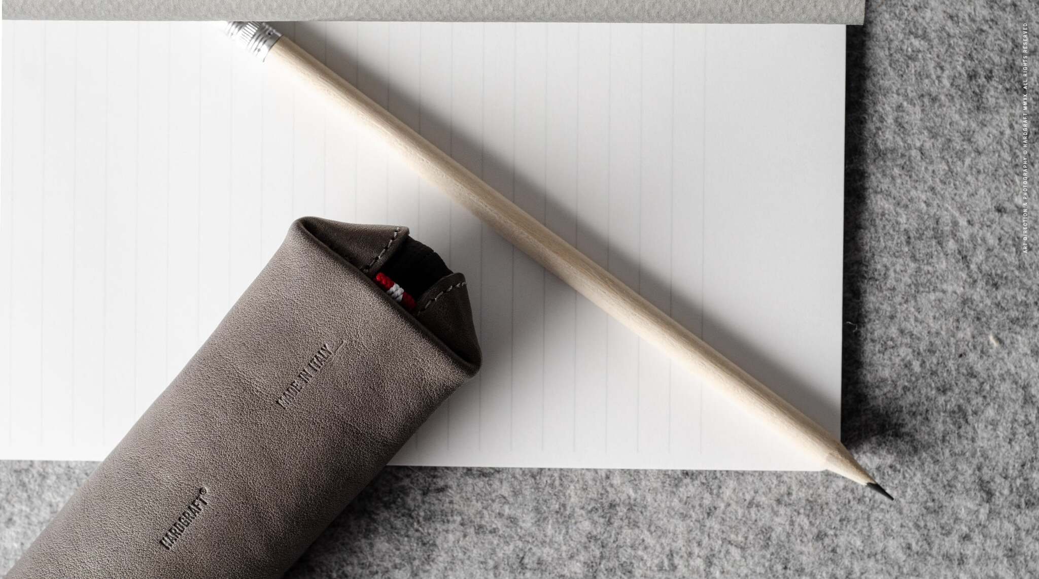 Hard Graft Fat Stick Pencil Case Off Grey — пенал из кожи