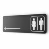 Табличка Туалет налево, навигационная, серия COSMO 3010, 30 х 10 см, черная, Айдентика Технолоджи