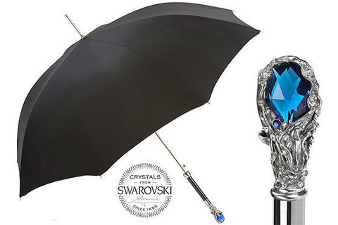 Зонт-трость Pasotti Luxury Blue Gem Handle, Италия