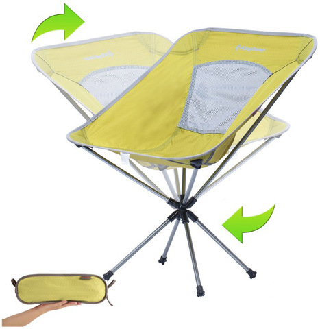 Картинка кресло кемпинговое Kingcamp Rotation Packlight Chair (55Х58Х38/70) желто-зеленый - 2